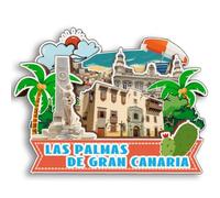 Imán 3D para nevera de Las Palmas de Gran Canaria, diseño de ciudad, recuerdo de madera, pegatinas para nevera, hogar, cocina, pizarra blanca