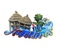 Imán 3D para nevera de Maldives, recuerdo de viaje, decoración de nevera, calcomanía magnética, colección artesanal