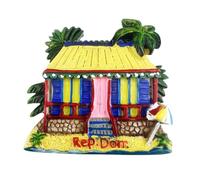 Imán 3D para nevera de República Dominicana, recuerdo turístico del Caribe, decoración de nevera, calcomanía magnética pintada a mano