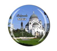 Imán 3D para nevera de Serbia Belgrado, imán de cristal de cristal, para viajes turísticos, colección de recuerdos, regalo magnético adhesivo para decoración del hogar y la cocina