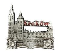 Imán 3D para nevera, diseño de atracciones históricas de Cracovia, Polonia, recuerdo de viaje, decoración de nevera, calcomanía magnética, colección de manualidades