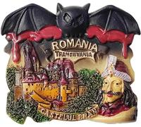 Imán 3D para nevera, diseño de castillo de salvado de Transilvania Rumania, recuerdo de recuerdo, imán decorativo pintado a mano