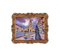 Imán 3D para nevera, diseño de catedral de San Salvador, Oviedo, España, recuerdo de viaje, decoración de nevera, pegatina magnética, colección artesanal