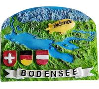 Imán 3D para nevera, diseño del lago Constanza Bodensee, Alemania, Austria, Suiza, recuerdo