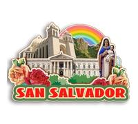 Imán 3D para nevera San Salvador El Salvador, de madera, recuerdo de ciudad, recuerdo, calcomanías para nevera, hogar, cocina, pizarra blanca