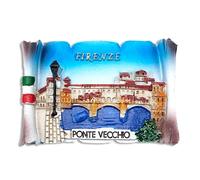 Imán 3D Ponte Vecchio Firenze - Imán decorativo para nevera y pizarra magnética - Recuerdo festivo de colección, 7 x 4,5 cm