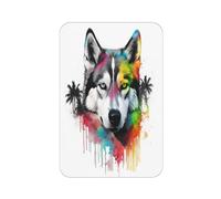 Imán acrílico para nevera con diseño de husky de coco - Imanes rectangulares de nevera con impresión completa para pizarra blanca, decoración de oficina, taquilla, también para coche