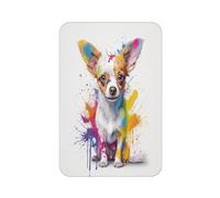 Imán acrílico para nevera con orejas grandes, diseño de perro amarillo pequeño con orejas grandes, imanes rectangulares para nevera, pizarra blanca, decoración de oficina, taquilla, también para coche