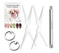 Imán Circular Ojo de Gato Imán Anular Uñas Giratorio Fuerte Redondo Doble Cabeza Francés Corazón Forma U Kit Cuentas Vidrio Arte Gel Profesional Lámpara Curado Herradura Diseño Manicura