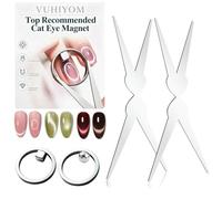 Imán Circular Ojo de Gato Imán Anular Uñas Giratorio Fuerte Redondo Doble Cabeza Francés Corazón Forma U Kit Cuentas Vidrio Arte Gel Profesional Lámpara Curado Herradura Diseño Manicura