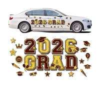 Imán de coche para graduación año 2026 24 piezas de pegatinas exteriores | imán para coche vehículo para la fiesta de graduación exterior del automóvil y nevera y puerta de garaje