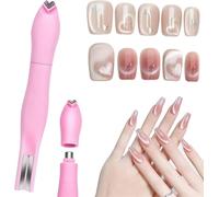 Imán de corazón para esmalte de gel de ojo de gato, bolígrafo magnético 3 en 1 con forma de corazón con forma de línea redonda, herramienta magnética de arte de uñas, desmontable y fácil de operar