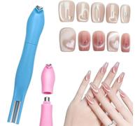 Imán de corazón para esmalte de gel de ojo de gato, bolígrafo magnético 3 en 1 con forma de corazón con forma de línea redonda, herramienta magnética de arte de uñas, desmontable y fácil de operar