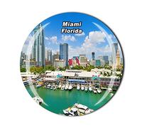 Imán de cristal 3D para nevera, diseño de Miami Florida, EE. UU.