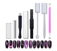 Imán de de gato - 8 varitas magnéticas portátiles para uñas de gato, fuertes imanes de esmalte de uñas, juego de barras de uñas, accesorios de arte para efectos ideales de ojos de gato