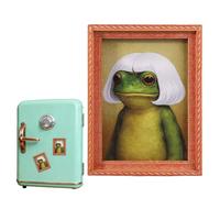 Imán De De Rana Divertida - Decoración De Hogar Pequeña De Madera Y Graciosa | Imanes De Lindos | para Amigos Colegas Navidad Cumpleaños Oficinas En Casa Ventana Y Gabinete