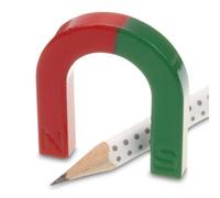 Imán de herradura, ferrita, 42 x 38 x 7 mm, color rojo/verde