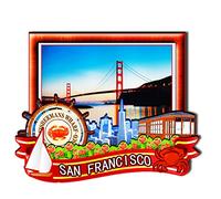 Imán de madera 3D de San Francisco de Estados Unidos, imanes para nevera, recuerdos coleccionables, decoraciones hechas a mano, artesanías 4
