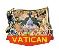 Imán de madera 3D del Vaticano Italia para nevera, recuerdos coleccionables, decoraciones hechas a mano