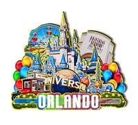 Imán de madera 3D para nevera, diseño de Estados Unidos, Orlando, recuerdos coleccionables, decoración hecha a mano, 4