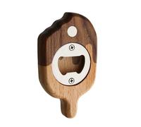 Imán de madera para abrebotellas de helado, 1/2 piezas, decoración magnética fuerte para nevera, abridor de cerveza de agarre ergonómico para cocina, hogar y fiestas al aire libre, 1 unidad