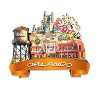 Imán de madera para nevera con diseño de Orlando de Estados Unidos y Orlando, para viajes, coleccionables, decoración hecha a mano, 3