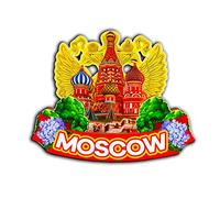 Imán de madera para nevera de Moscú, Rusia, monumentos 3D, recuerdo coleccionable, decoración hecha a mano -2140