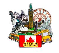 Imán de madera para nevera de Ottawa Canada, diseño de monumentos 3D, recuerdo coleccionable, decoración hecha a mano -1322