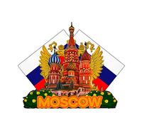 Imán de madera para nevera de Rusia Moscú, diseño de monumentos 3D, recuerdo coleccionable, decoración hecha a mano, 360