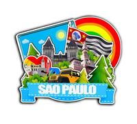 Imán de madera para nevera de Sao Paulo Brasil, diseño de monumentos 3D, recuerdo coleccionable, decoración hecha a mano -4223