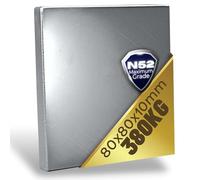 Imán de neodimio N52 80 mm x 80 mm x 10 mm - Imán Super Potente Cuboide Grande - Imanes de neodimio Placa de Bloque de Energía de 380 kg