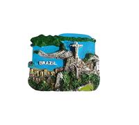 Imán de nevera 3D Brasil regalo de recuerdo, resina hecha a mano Brasil refrigerador imán hogar y cocina decoración colección