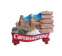Imán de nevera 3D Carcassonne Francia para el refrigerador, recuerdo de regalo, colección de artesanía de resina