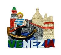Imán de nevera 3D de resina de Venecia, góndola, souvenir, recuerdo, regalo para el hogar, cocina de colección, 7 x 7 cm (60438)