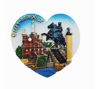 Imán de nevera 3D San Petersburgo Rusia regalo de recuerdo de poliresina artesanal colección de pegatinas magnéticas