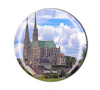 Imán de nevera Chartres France 3D Crystal Tourist Souvenir Colección de regalo para refrigerador