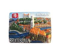 Imán de nevera de Bratislava Eslovaquia 3D para recuerdo de viaje, decoración magnética pintada a mano