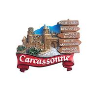Imán de nevera de Carcassonne Castle Francia para recuerdo de viaje, decoración de nevera 3D, calcomanía magnética pintada a mano