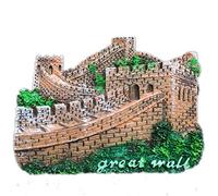 Imán de nevera de China de Beijng de Gran Muralla de resina 3D de recuerdo fuerte turístico de regalo chino hecho a mano, creativo para el hogar y la cocina Decoración magnética (gran pared)