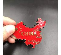 Imán de nevera de mapa chino World City 3D Metal fuerte recuerdo turístico regalo chino imán hecho a mano artesanía creativa hogar y cocina decoración magnética (China)