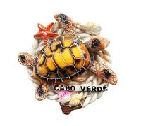 Imán de nevera de tortuga 3D Cabo Verde regalo de recuerdo, hecho a mano decoración del hogar y la cocina Cabo Verde nevera imán colección