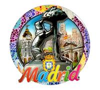 Imán de Nevera Madrid | Recuerdo de Viaje con el Oso y el Madroño | Souvenir Decorativo con Mosaico de Colores | Regalo Original de la Capital de España | Acabado 3D