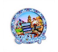 Imán de Nevera Málaga | Recuerdo Decorativo de la Costa del Sol | Souvenir de Andalucía con Catedral y Cenachero | Regalo Original de España | Diseño 3D