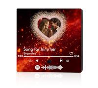 Imán de Nevera Personalizado con Foto,Regalo de San Valentín Imán de Nevera Personalizado con Placa de Spotify,Álbum magnético de Canciones para Pareja, Cumpleaños(Estilo1)