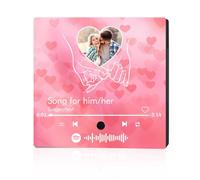 Imán de Nevera Personalizado con Foto,Regalo de San Valentín Imán de Nevera Personalizado con Placa de Spotify,Álbum magnético de Canciones para Pareja, Cumpleaños(Estilo4)