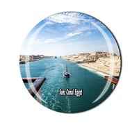 Imán de nevera Suez Canal Egipto Crystal Tourist Souvenir Gift Collection Refrigerador Adhesivo magnético