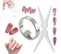 Imán de ojo de gato en forma de anillo para uñas, imán hueco de ojo de gato para uñas, Y y Rin-gMagnet (haz ancho, corazón, francés), ojo de gato circular hueco portátil para bricolaje en casa