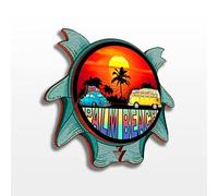 Imán de Palm Beach para nevera, colección de madera, 3D, hecho a mano, para viajes, ciudad, recuerdo, decoración del hogar, regalo, 5