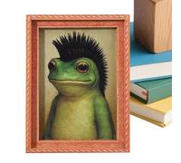 Imán de Rana Divertido - Decoración De Hogar Pequeña De Madera Y Graciosa,Imán Retro de Arte con Rana Enmarcada - para Regalos, Cocina, Navidad, Cumpleaños, Fiestas y Oficina en Casa