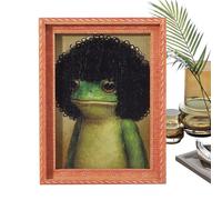 Imán de Rana Divertido - Decoración Hogareña Pequeña Vintage Linda en Madera,Imán Rana Estilo Retro - para Cocina Oficina Ventana Navidad Acción de Gracias Fiesta Invierno Carnaval Amigos y Hogar